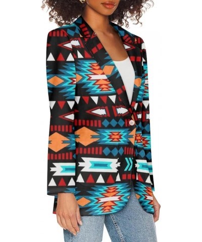 Womens Casual Blazers Lightweight Office Work Jacket Business Suit Jacket with Pockets Southwestern Navajo Geometric $19.00 S...