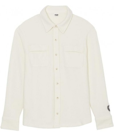 PINK Oversized Reverse Fleece Shacket, Jackets for Women (XS-XXL) Creamer $11.14 Jackets