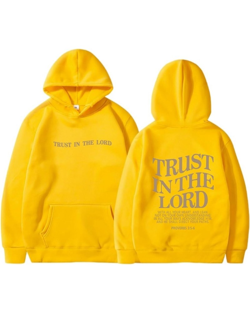Trust In The Lord Womens Oversized Hoodie Long Sleeve Pullover Hoodies Casual Hooded T Shirts Winter Fashion For Women Yellow...