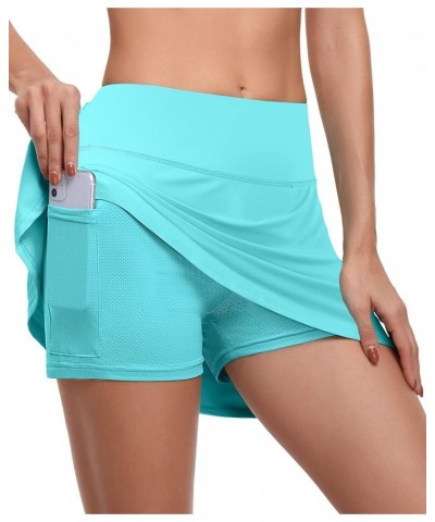 Pleated Tennis Skirt for Womens with Pockets Girls 15" High Waist Athletic Skort Skirts for Golf Workout Blue-green $14.76 Sk...