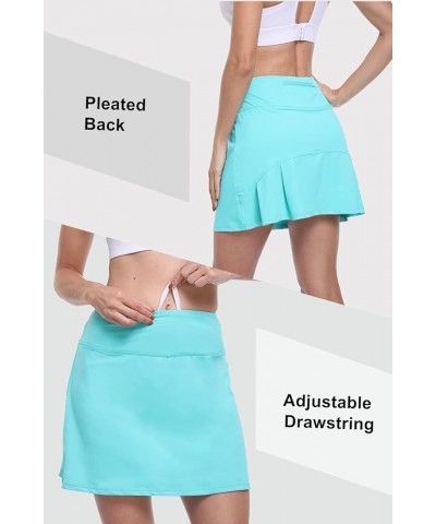 Pleated Tennis Skirt for Womens with Pockets Girls 15" High Waist Athletic Skort Skirts for Golf Workout Blue-green $14.76 Sk...