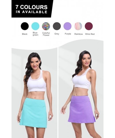 Pleated Tennis Skirt for Womens with Pockets Girls 15" High Waist Athletic Skort Skirts for Golf Workout Blue-green $14.76 Sk...