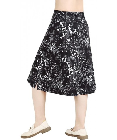 Womens Skorts Modest Knee Length Skirts Athletic Midi Active Running Skirt Grey Floral $17.22 Skirts