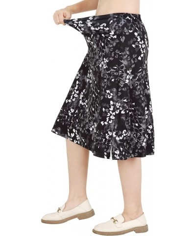 Womens Skorts Modest Knee Length Skirts Athletic Midi Active Running Skirt Grey Floral $17.22 Skirts