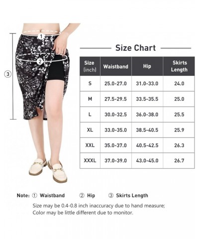 Womens Skorts Modest Knee Length Skirts Athletic Midi Active Running Skirt Grey Floral $17.22 Skirts