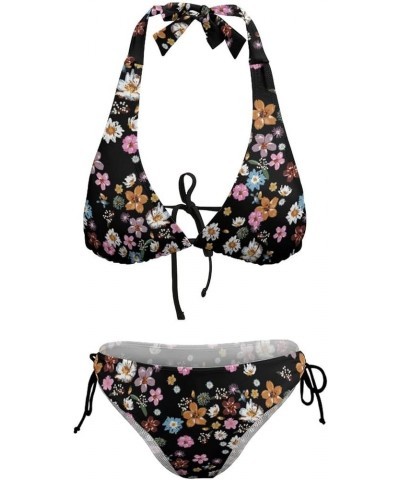 Women's Bikini Set 2 Piece Swimsuits for Women, Halter Bikini Tops Triangle Bottoms Beach Bathing Suit Floral $14.74 Others