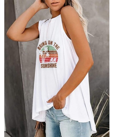 Women Graphic Tank Tops Loose Fit Summer Sleeveless Tee Shirts Casual Crew Neck Basic Blouses W2-sunshine $10.81 Tanks