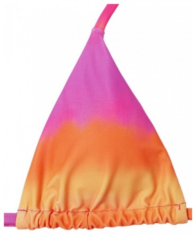 Women's Sexy Bathing Suits Halter Bikini Top Tie Dye Two Piece Swimsuits Orange Pink $14.00 Swimsuits