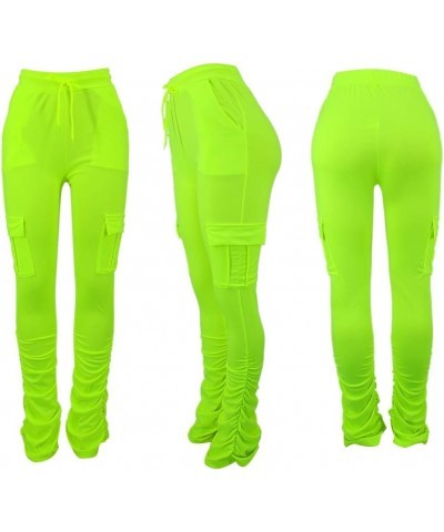 Women's Stacked Leggings Pants,Casual Bell Bottom Yoga Pants Ruched Jogging Sweatpants A-green $19.79 Leggings