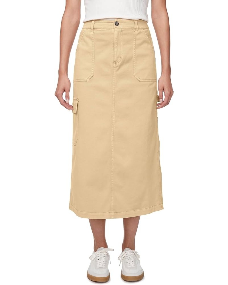 Women's Matilde Mid Rise Twill Maxi Cargo Skirt Beige $35.52 Skirts