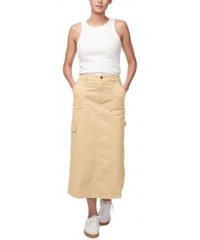 Women's Matilde Mid Rise Twill Maxi Cargo Skirt Beige $35.52 Skirts