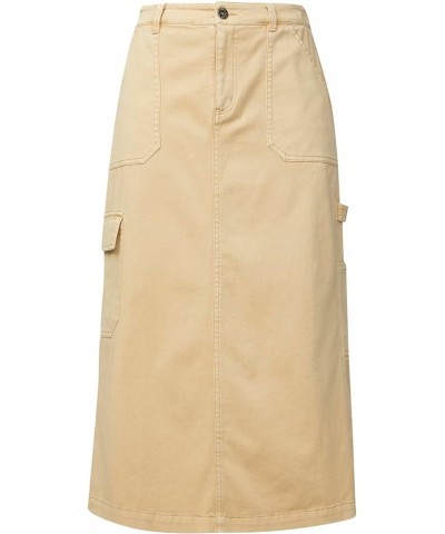 Women's Matilde Mid Rise Twill Maxi Cargo Skirt Beige $35.52 Skirts