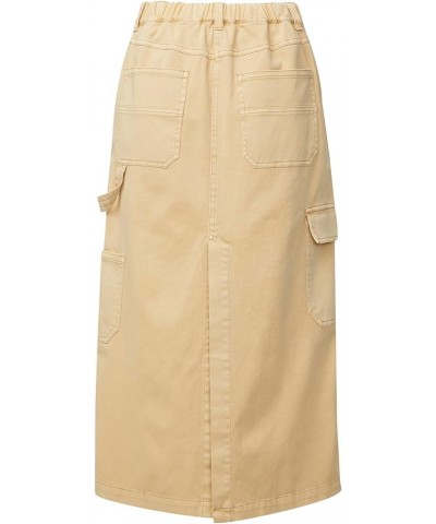 Women's Matilde Mid Rise Twill Maxi Cargo Skirt Beige $35.52 Skirts