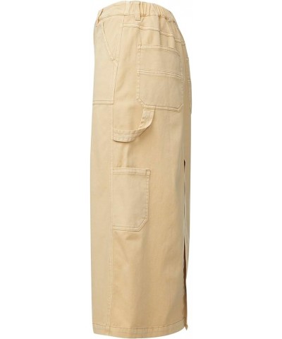 Women's Matilde Mid Rise Twill Maxi Cargo Skirt Beige $35.52 Skirts