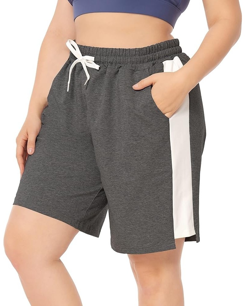 Women's Plus Size Casual Athletic Shorts Lounge Yoga Pajama Sweat Walking Shorts Workout Activewear Darkgray $14.49 Activewear