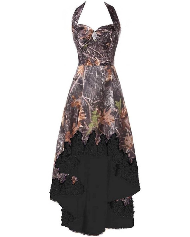 Camouflage and Lace Country Bridal Wedding Dress High Low Formal Dresses Black $36.64 Dresses