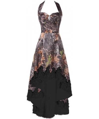 Camouflage and Lace Country Bridal Wedding Dress High Low Formal Dresses Black $36.64 Dresses