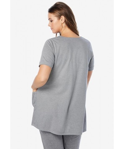 Women's Plus Size Two-Pocket Soft Knit Tunic Long T-Shirt Tops Banana $15.50 Tops