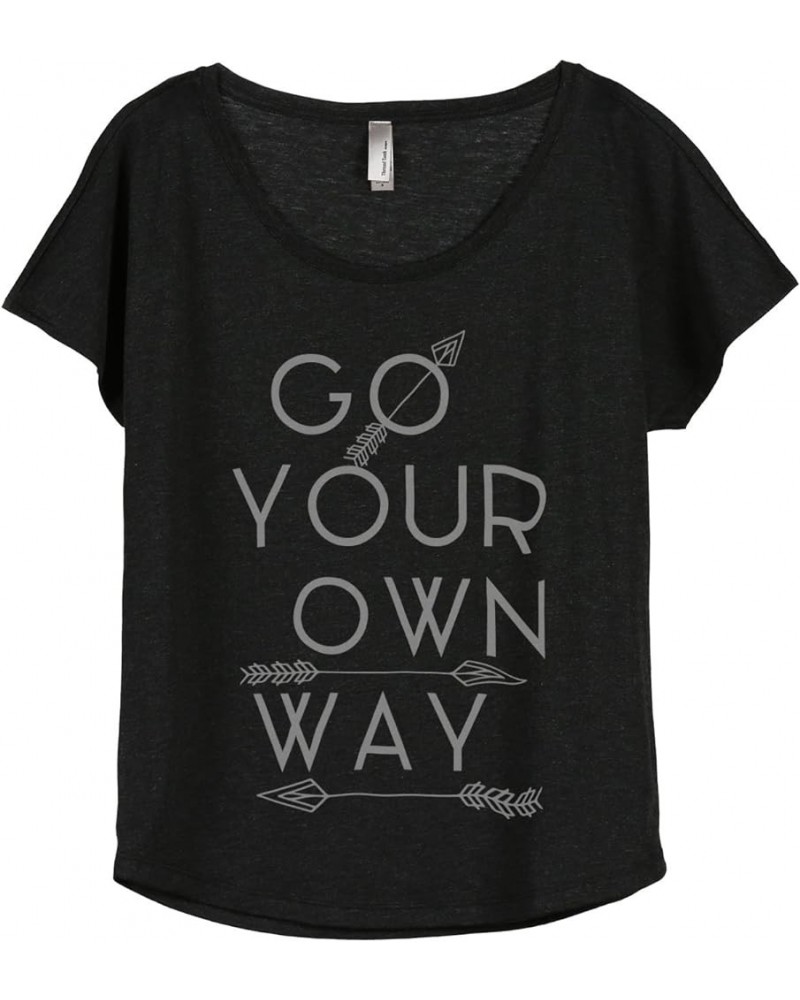 Go Your Own Way Women's Slouchy Dolman T-Shirt Tee Heather Grey Heather Black $13.80 T-Shirts