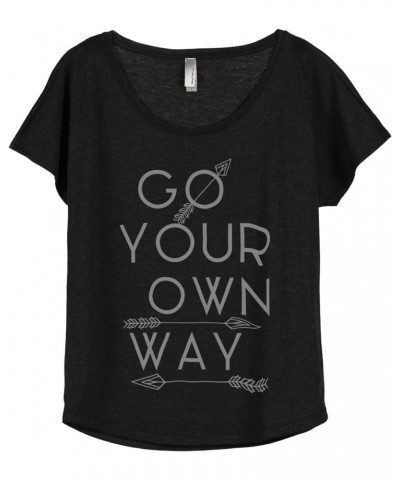 Go Your Own Way Women's Slouchy Dolman T-Shirt Tee Heather Grey Heather Black $13.80 T-Shirts