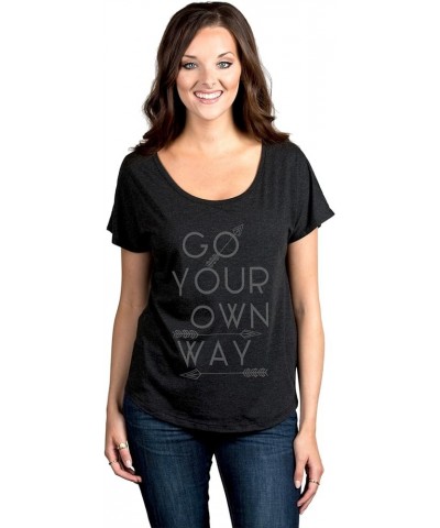 Go Your Own Way Women's Slouchy Dolman T-Shirt Tee Heather Grey Heather Black $13.80 T-Shirts