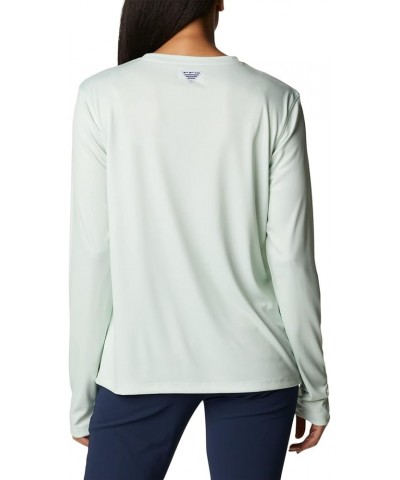 Women's Tidal Tee PFG Stacked Logo Ls Light Lime/Kona Fill $16.86 Activewear