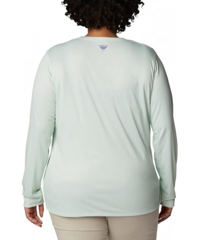 Women's Tidal Tee PFG Stacked Logo Ls Light Lime/Kona Fill $16.86 Activewear