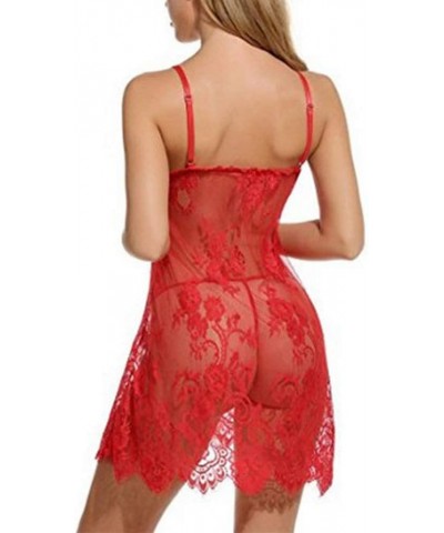 Sexy Lingerie for Women Naughty Plus Size Chemise Nightgowns Exotic Lingerie Sets Teddy Babydoll Valentines Lingerie Red $9.8...