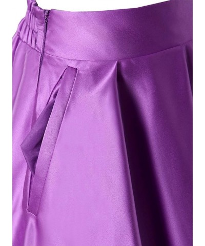 Diydress Women’s Satin Flared Swing Maxi Skirt Long Floor Length High Waist Fomal Prom Party Skirts with Pockets Royal Blue $...