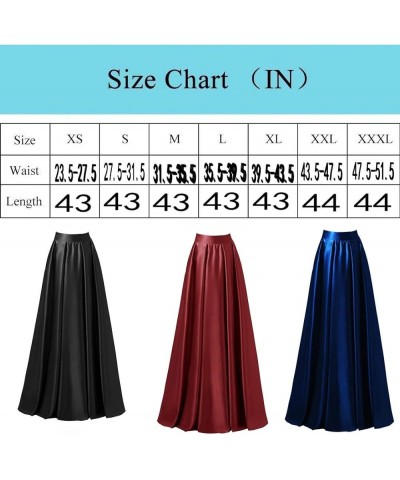 Diydress Women’s Satin Flared Swing Maxi Skirt Long Floor Length High Waist Fomal Prom Party Skirts with Pockets Royal Blue $...