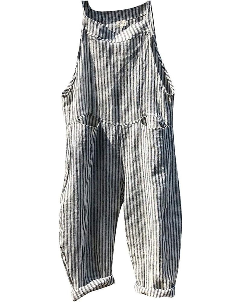 Rompers for Women Summer Womens Baggy Adjustable Suspender Overall Jumpsuit Harem Romper with Pockets Z-2-grey $5.71 Overalls