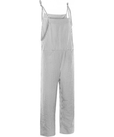 Rompers for Women Summer Womens Baggy Adjustable Suspender Overall Jumpsuit Harem Romper with Pockets Z-2-grey $5.71 Overalls