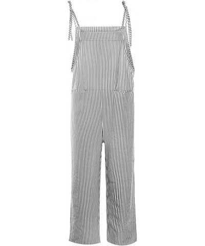 Rompers for Women Summer Womens Baggy Adjustable Suspender Overall Jumpsuit Harem Romper with Pockets Z-2-grey $5.71 Overalls