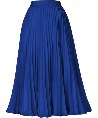 Women's High Waist Pleated A-Line Swing Skirt KK659 Dark Blue $18.45 Skirts