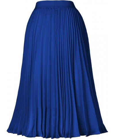 Women's High Waist Pleated A-Line Swing Skirt KK659 Dark Blue $18.45 Skirts