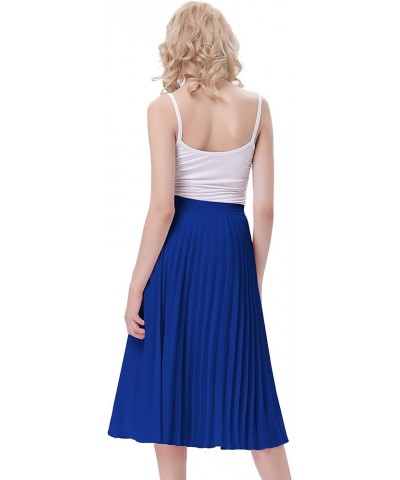 Women's High Waist Pleated A-Line Swing Skirt KK659 Dark Blue $18.45 Skirts