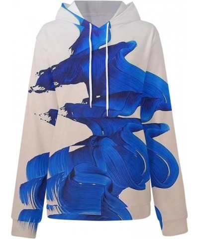 Womens Sweatshirts Fall 2023, Women's Fashion Loose Casual Daily Long Sleeve Gradient Patchwork Sweatshirts 1-blue $9.66 Swea...