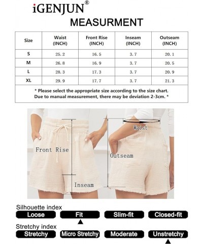 Women's Summer Casual High Waisted Comfy Lounge Beach Linen Cotton Shorts with Pockets Rose $11.52 Shorts