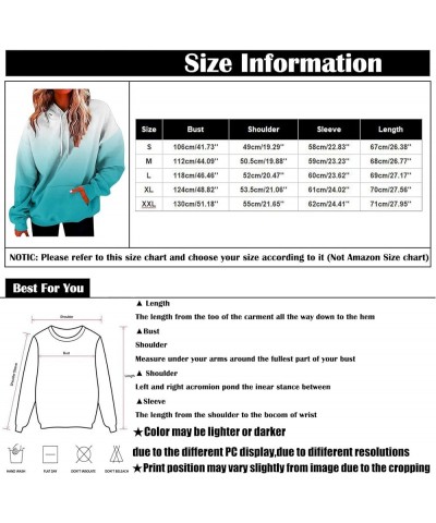 Womens Sweatshirts Fall 2023, Women's Fashion Loose Casual Daily Long Sleeve Gradient Patchwork Sweatshirts 1-blue $9.66 Swea...