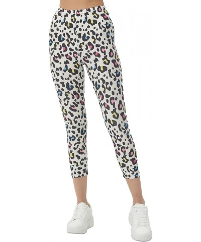 Women's Leopard Printed Cropped Capri Animal Skin Brushed Buttery Soft Tights 21 Jeweled Leopard $11.21 Leggings