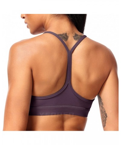 Naomi Backless Sports Bra for Women Y Back Strappy Yoga Bra Padded Low Impact Workout Crop Tank Tops 1 Purple $17.69 Lingerie