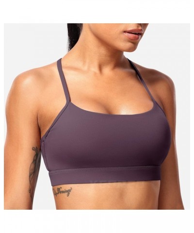 Naomi Backless Sports Bra for Women Y Back Strappy Yoga Bra Padded Low Impact Workout Crop Tank Tops 1 Purple $17.69 Lingerie