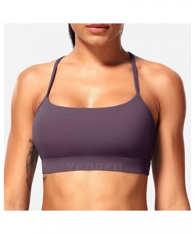 Naomi Backless Sports Bra for Women Y Back Strappy Yoga Bra Padded Low Impact Workout Crop Tank Tops 1 Purple $17.69 Lingerie