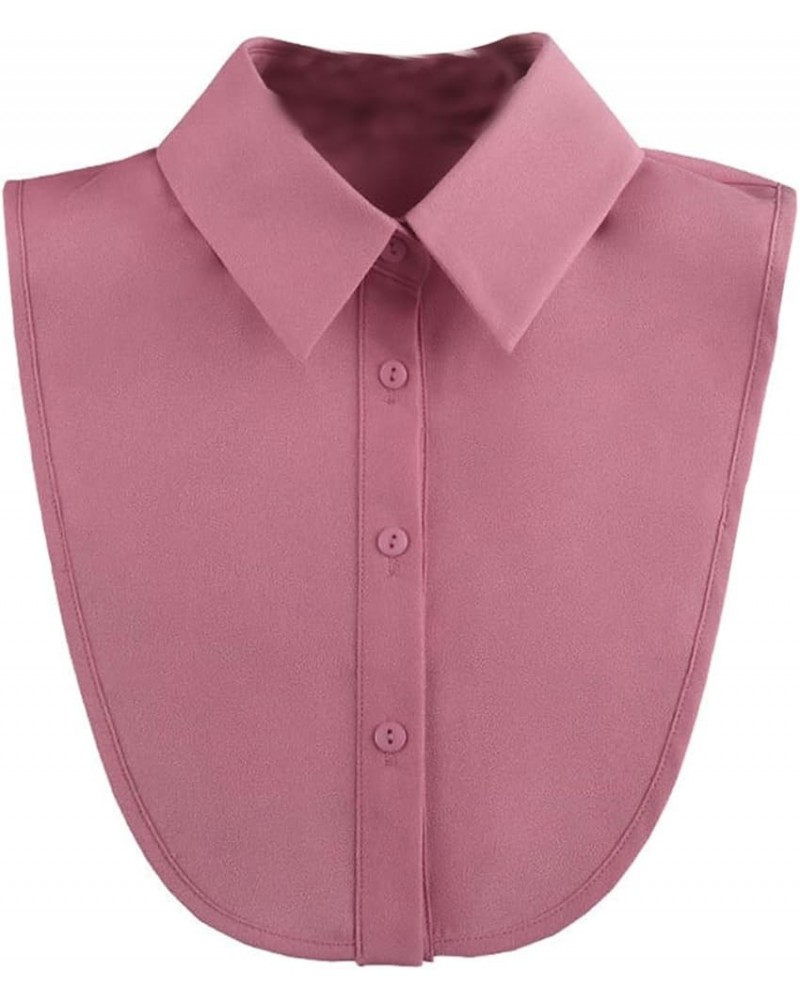 False Collar Detachable Half Shirt Blouse Fake Collar Elegant Pure Color Simple Designs for Women Girls Dark Pink-pointed $9....