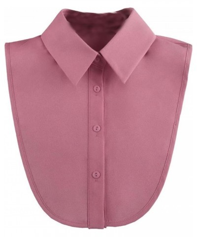 False Collar Detachable Half Shirt Blouse Fake Collar Elegant Pure Color Simple Designs for Women Girls Dark Pink-pointed $9....