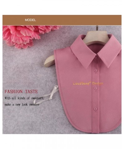 False Collar Detachable Half Shirt Blouse Fake Collar Elegant Pure Color Simple Designs for Women Girls Dark Pink-pointed $9....