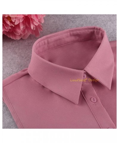 False Collar Detachable Half Shirt Blouse Fake Collar Elegant Pure Color Simple Designs for Women Girls Dark Pink-pointed $9....