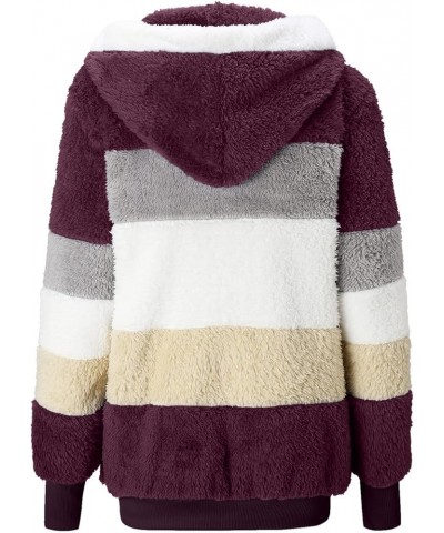 Casual Fleece Jacket Women Zip Hooded Sweater With Pockets Open Front Plus Size Winter Warm Outwears 5-dark Purple $6.95 Jackets