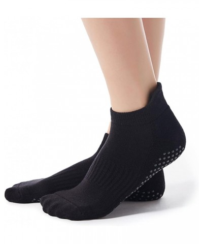 Non Slip Socks for Women Pilates Grip Socks Cotton Yoga Socks With Cushion for Hospital, Yoga, Pilates And Home 6/Black $7.40...