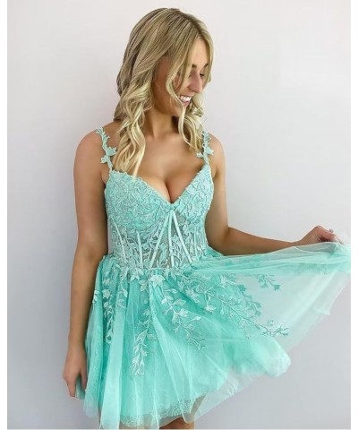 Tulle Lace Appliques Homecoming Dresses Spaghetti Straps Short Backless Formal Evening Party Gowns Grey $31.90 Dresses